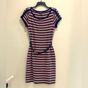 LRL Lauren Jeans Co. Striped Cotton Dress with Rope Belt